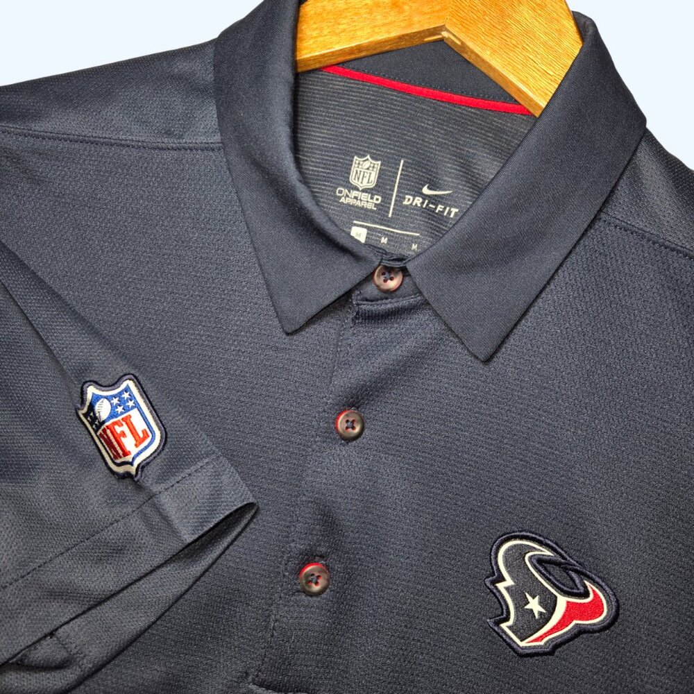 Nike Houston Texans NFL On Field Dri-FIT Polo Shirt Mens Medium Navy Football